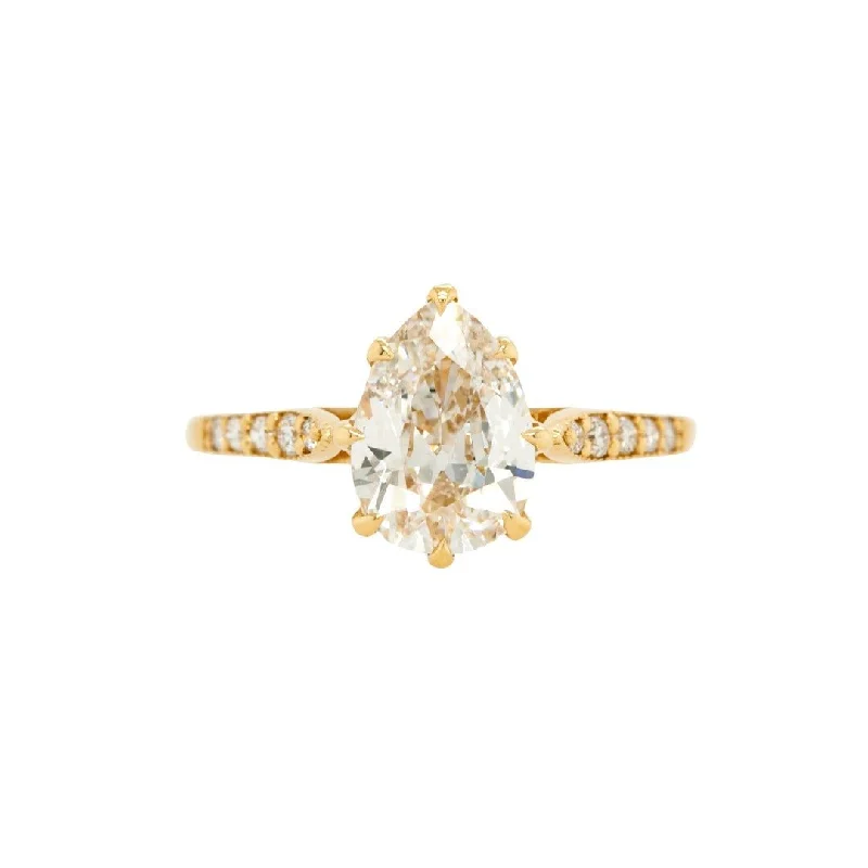 Men's Tourmaline Engagement Rings in 18K Two - Tone Gold with a Floral - Inspired SettingMeridian Pear