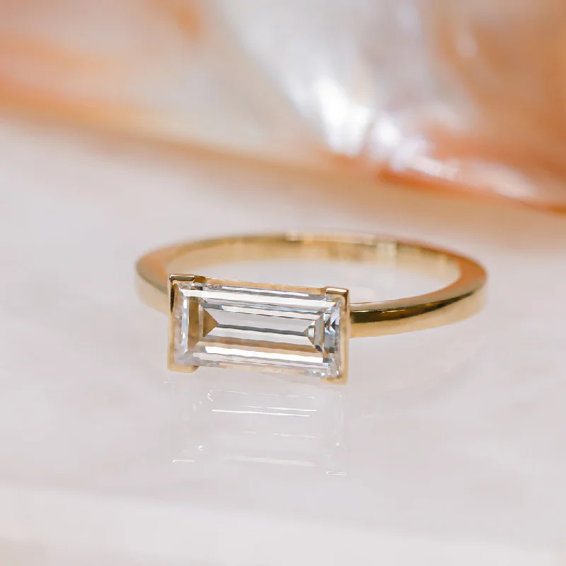 Men's Lapis Lazuli Engagement Rings in Sterling Silver with a Star - Shaped Stone SettingOr Semi Bezel Natural East-West Baguette Cut  Diamond Engagement Ring