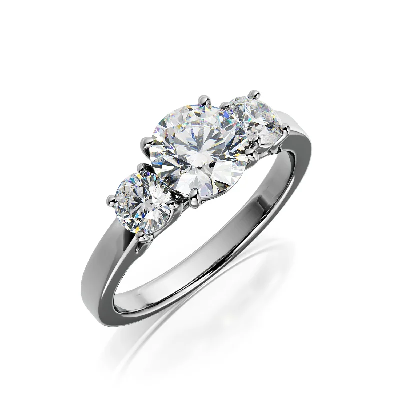 Men's Amethyst Engagement Rings in Sterling Silver with a Contemporary Geometric SettingSolar Wind plain Band Natural Round  Diamond Engagement Ring
