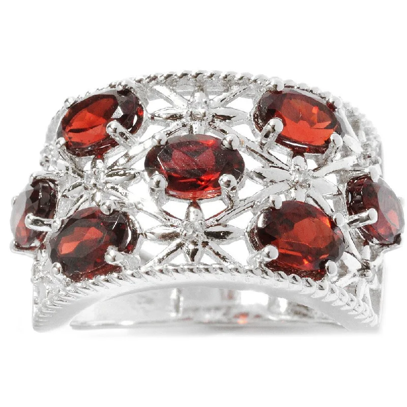 Garnet Gemstone Rings in 18K Gold Vermeil with Intricate Engravings for a Traditional AestheticSterling Silver Garnet White Zircon Starburst Ring Garnet Gemstone Rings in 18K Gold Vermeil with Intricate Engravings for a Traditional AestheticSterling Silver Garnet White Zircon Starburst Ring