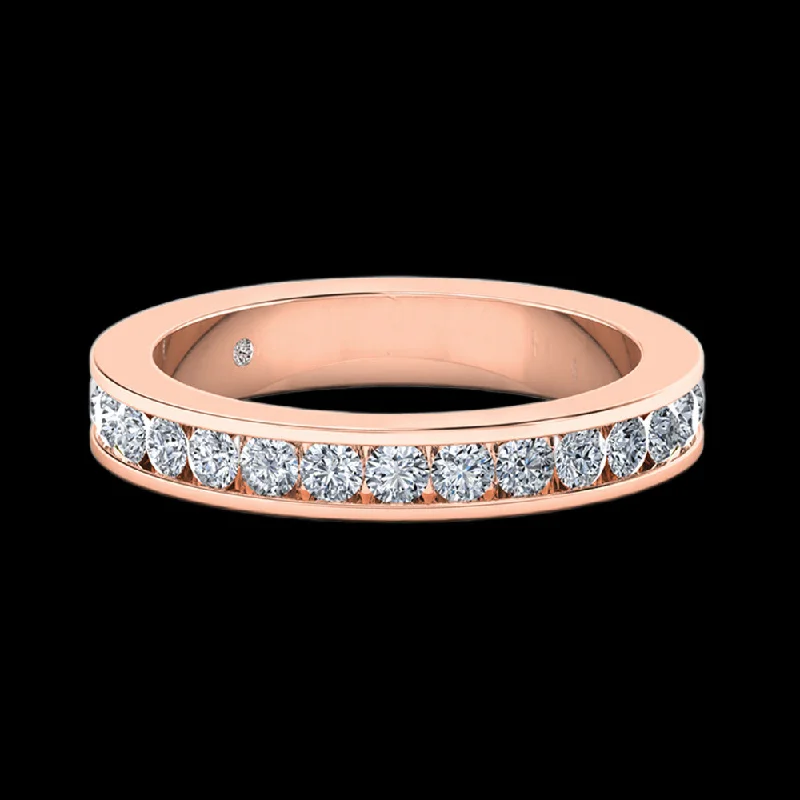 Moissanite - Set Wedding Bands in Yellow Gold for a Sparkling and Ethical Alternative to DiamondsRiver - Half Eternity Moissanite - Set Wedding Bands in Yellow Gold for a Sparkling and Ethical Alternative to DiamondsRiver - Half Eternity