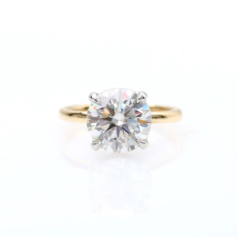 Men's Peridot Engagement Rings in 14K Gold - Filled Metal with a Micro - Pave SettingContemporary Four Prong Solitaire #3651-1