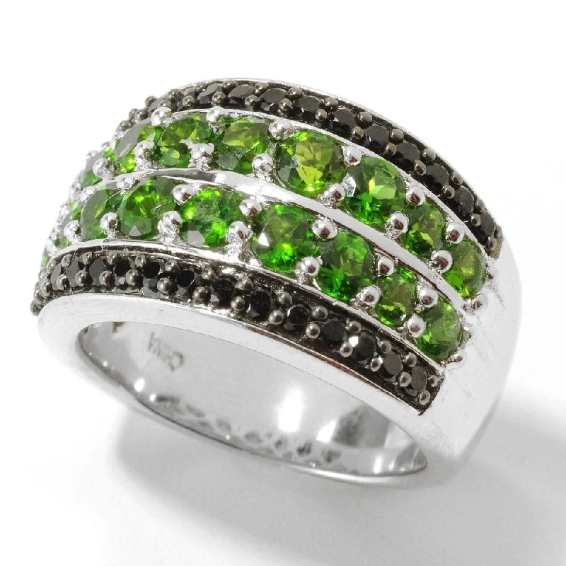 Jasper Gemstone Rings in 18K Gold Vermeil with a Matte Finish for a Subtle and Elegant LookSterling Silver 2.52Ctw Chrome Diopside & Black Spinel Broad Band Ring Jasper Gemstone Rings in 18K Gold Vermeil with a Matte Finish for a Subtle and Elegant LookSterling Silver 2.52Ctw Chrome Diopside & Black Spinel Broad Band Ring