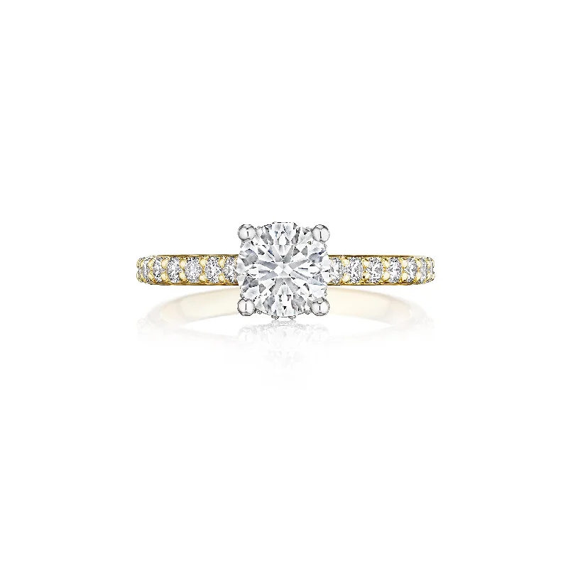 Men's Opal Engagement Rings in 10K Gold with a Milgrain - Trimmed BandThe Studio Collection Round Diamond Engagement Ring with Round Diamond Accents