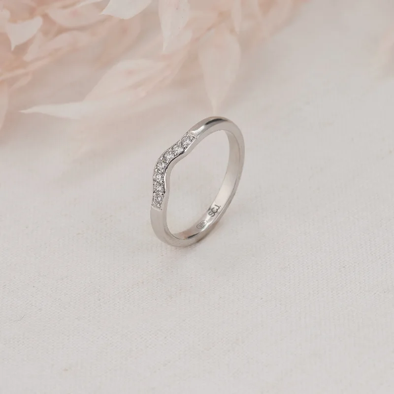 Sapphire - and - Diamond - Accented Wedding Bands in Platinum for a Royal and Sophisticated Look9K White Gold Round Brilliant Diamond Grain Set Contour Wedder or Eternity Ring 0.14tdw Sapphire - and - Diamond - Accented Wedding Bands in Platinum for a Royal and Sophisticated Look9K White Gold Round Brilliant Diamond Grain Set Contour Wedder or Eternity Ring 0.14tdw