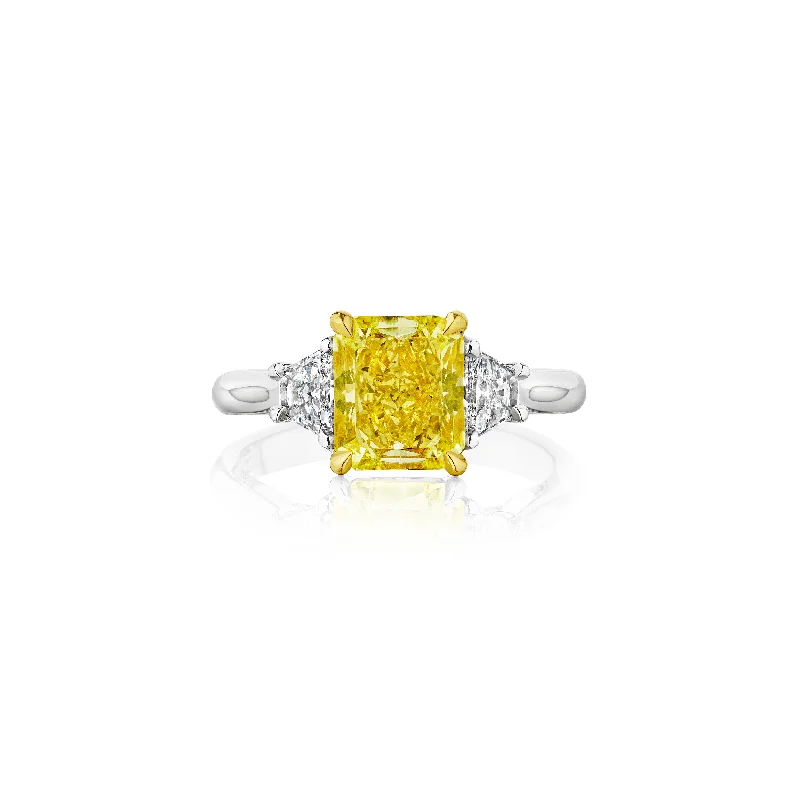 Men's Ruby Engagement Rings in Rose Gold with a Solitaire Design for a Romantic GestureFink's Exclusive Platinum Radiant Cut Fancy Yellow Diamond Engagement Ring