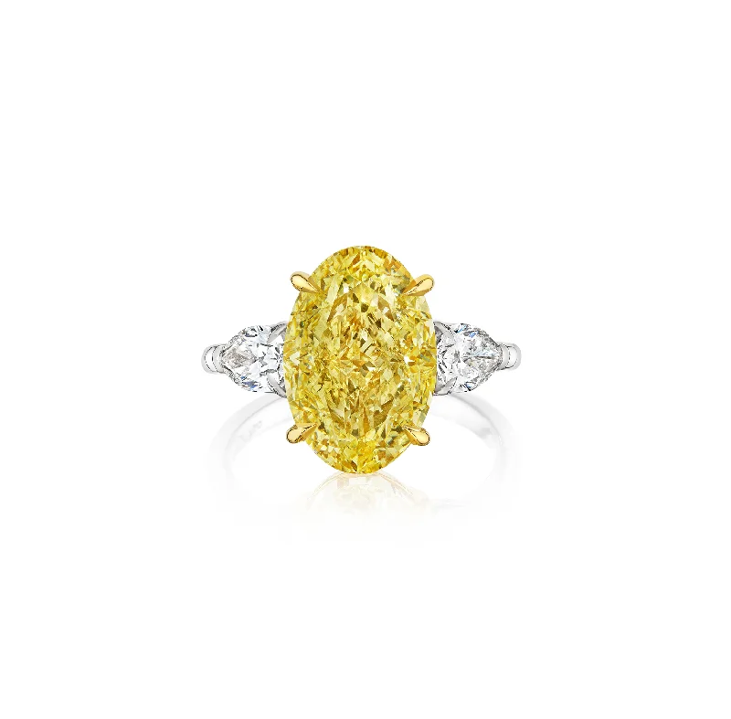 Men's Citrine Engagement Rings in Stainless Steel with a Stackable Band DesignFink's Exclusive Fancy Light Yellow Oval and Pear Diamond Engagement Ring