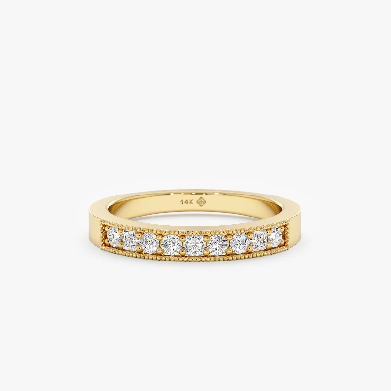 Men's Agate Engagement Rings in Sterling Silver with a Mosaic - Style InlayMilgrain Edge Diamond Wedding Band, Betty