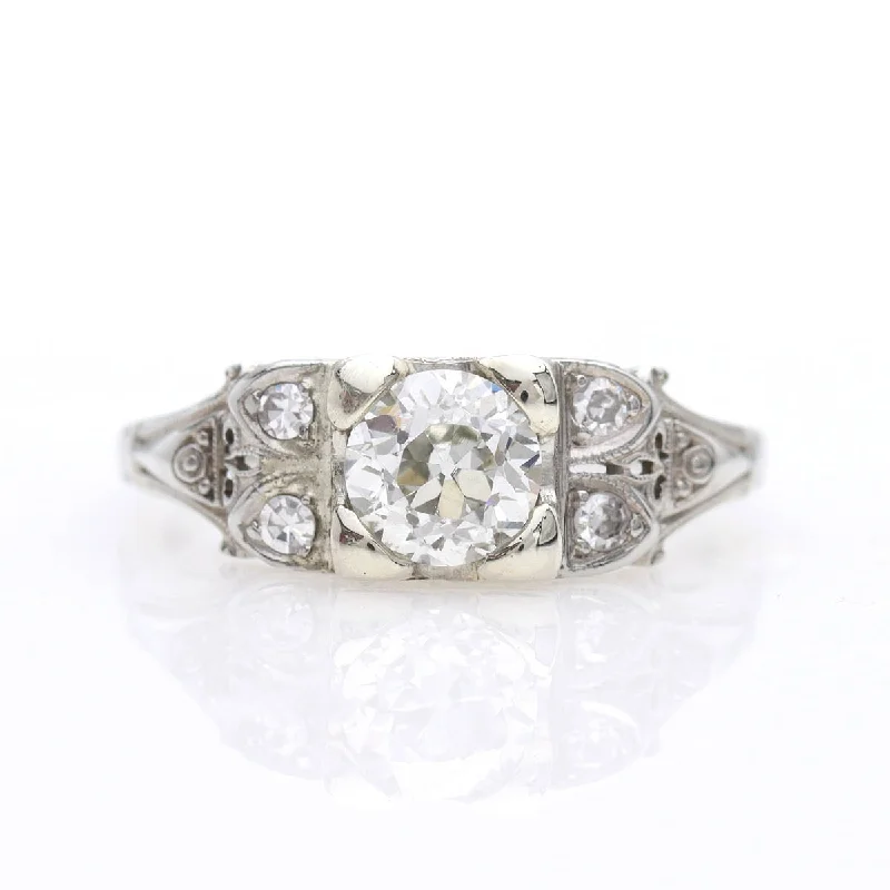 Men's Tourmaline Engagement Rings in 18K Two - Tone Gold with a Floral - Inspired SettingArt Déco Engagement Ring #VR241007-1