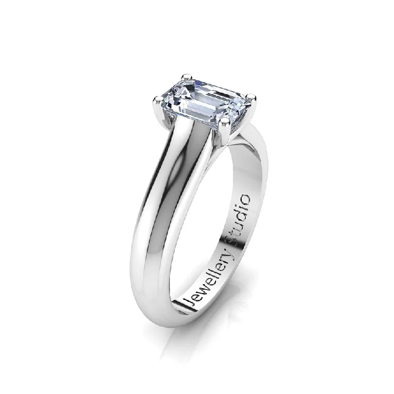 Men's Emerald Engagement Rings with 14K Yellow Gold and Vintage - Style FiligreeSolitaire Engagement Ring with 1.00ct Emerald Cut Diamond Men's Emerald Engagement Rings with 14K Yellow Gold and Vintage - Style FiligreeSolitaire Engagement Ring with 1.00ct Emerald Cut Diamond