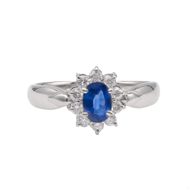 Men's Moonstone Engagement Rings in Silver - Plated Copper with a Celtic Knot PatternSapphire Diamond Platinum Cluster Ring