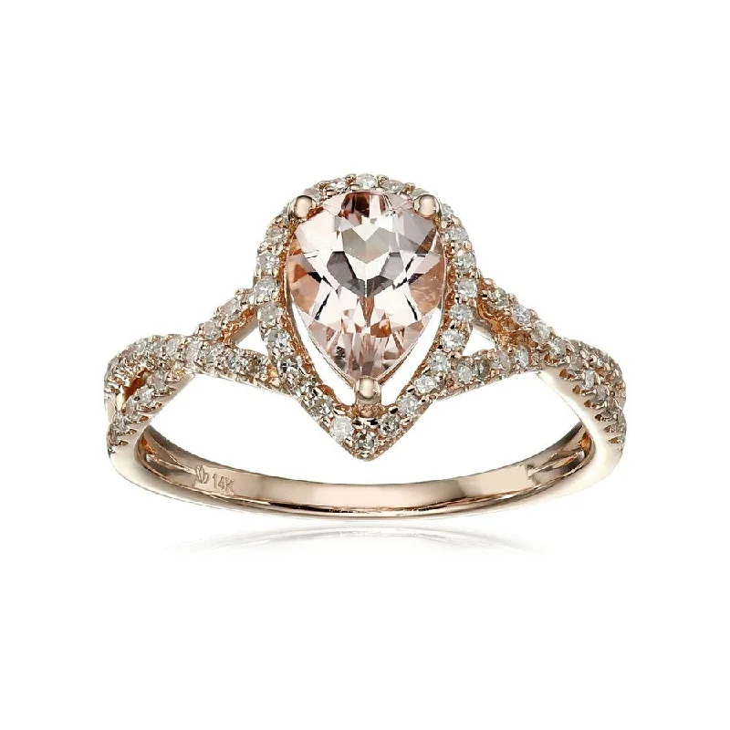 Opal Gemstone Rings in Rose Gold with a Milgrain Edge for a Feminine and Romantic Style14KT Rose Gold Pear Shape Morganite & Diamond Solitaire Ring Opal Gemstone Rings in Rose Gold with a Milgrain Edge for a Feminine and Romantic Style14KT Rose Gold Pear Shape Morganite & Diamond Solitaire Ring