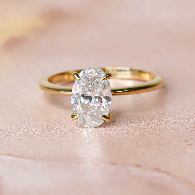 Men's Garnet Engagement Rings in 18K Gold Vermeil with Intricate Engraved DetailsMoonlit Sky Claw Prongs 1.5- Carat Natural Oval  Diamond Engagement Ring