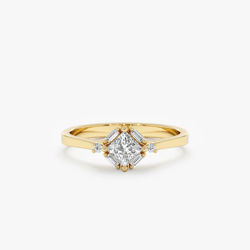 Men's Turquoise Engagement Rings in 925 Silver with a Southwestern - Inspired BandPrincess-Cut Diamond Engagement Ring, Juno