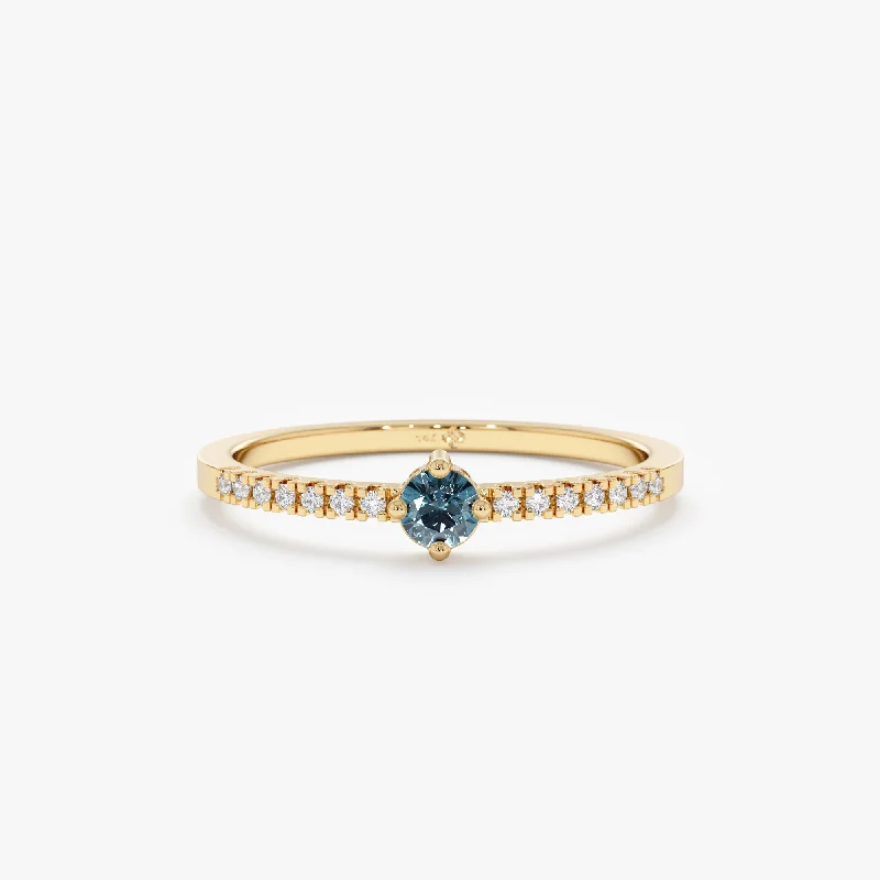 Men's Lapis Lazuli Engagement Rings in Sterling Silver with a Star - Shaped Stone SettingBlue Topaz and Diamond Engagement Ring, Angela