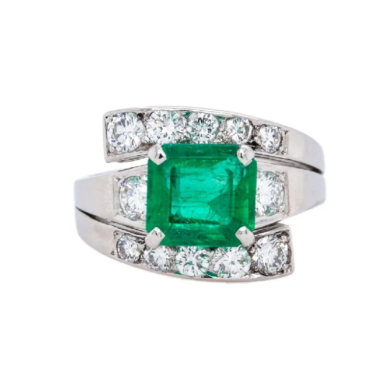 Men's Emerald Engagement Rings with 14K Yellow Gold and Vintage - Style FiligreeGreenboro Hill