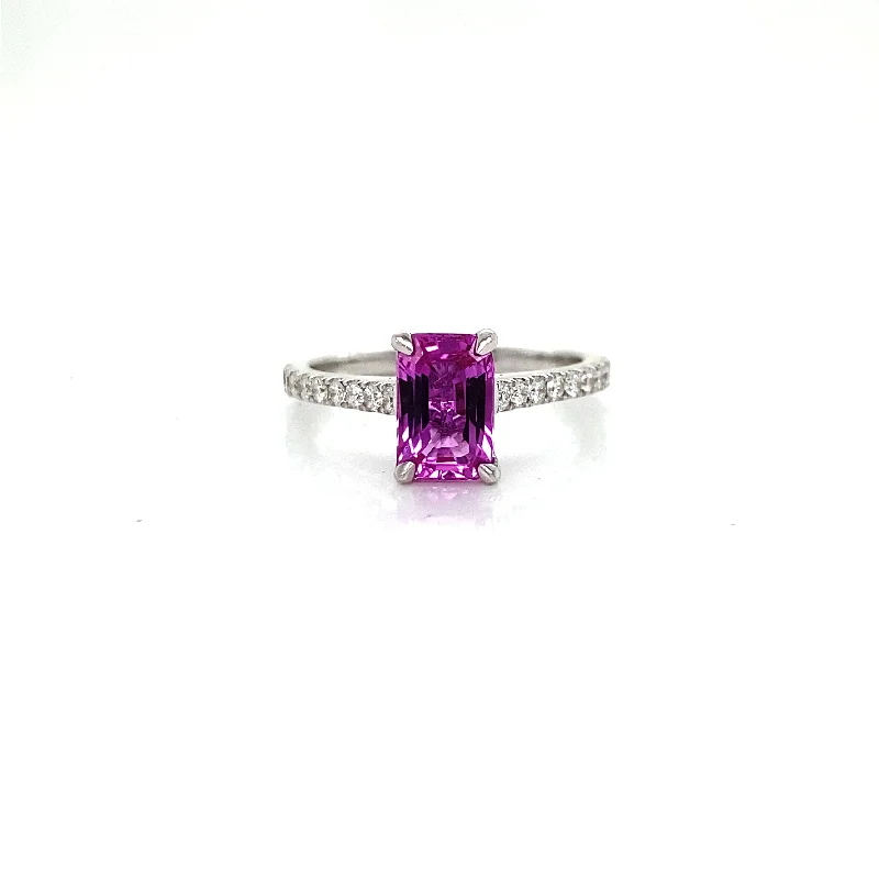 Men's Malachite Engagement Rings in 14K Gold with a Carved Stone CenterpiecePink Sapphire Engagement Ring