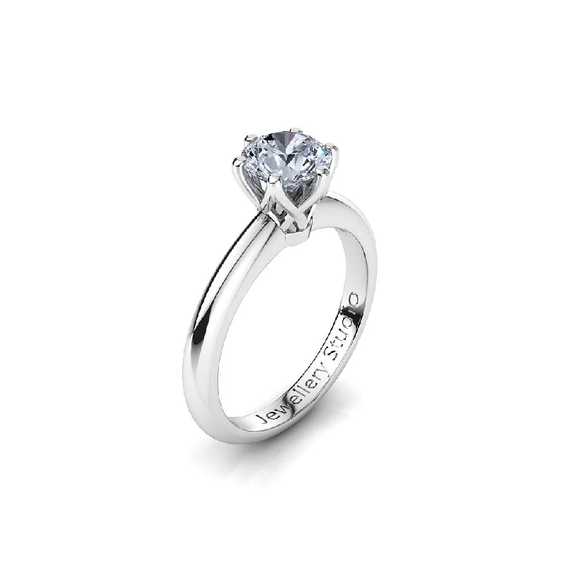 Men's Peridot Engagement Rings in 14K Gold - Filled Metal with a Micro - Pave SettingSolitaire Engagement Ring with 1.00ct Round Brilliant Cut Diamond