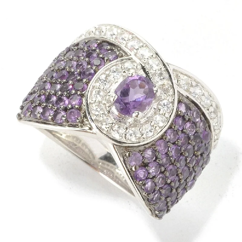 Iolite Gemstone Rings in 10K Gold with a Twisted Band for a Distinctive and Stylish AccessorySterling Silver 2.02Ctw African Amethyst Ring Iolite Gemstone Rings in 10K Gold with a Twisted Band for a Distinctive and Stylish AccessorySterling Silver 2.02Ctw African Amethyst Ring