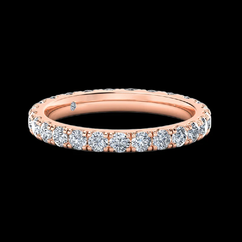 Rose Gold - Plated Engagement and Wedding Band Sets with a Halo of Cubic Zirconia for a Glamorous and Affordable LookEstelle - Full Eternity Rose Gold - Plated Engagement and Wedding Band Sets with a Halo of Cubic Zirconia for a Glamorous and Affordable LookEstelle - Full Eternity