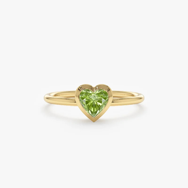 Men's Moonstone Engagement Rings in Silver - Plated Copper with a Celtic Knot PatternPeridot Heart Ring, Ashly
