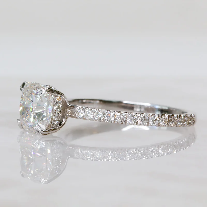 Men's Alexandrite Engagement Rings in Platinum with a Hidden Halo of DiamondsFirework Accent Diamonds Natural Cushion Cut Diamond Engagement Ring