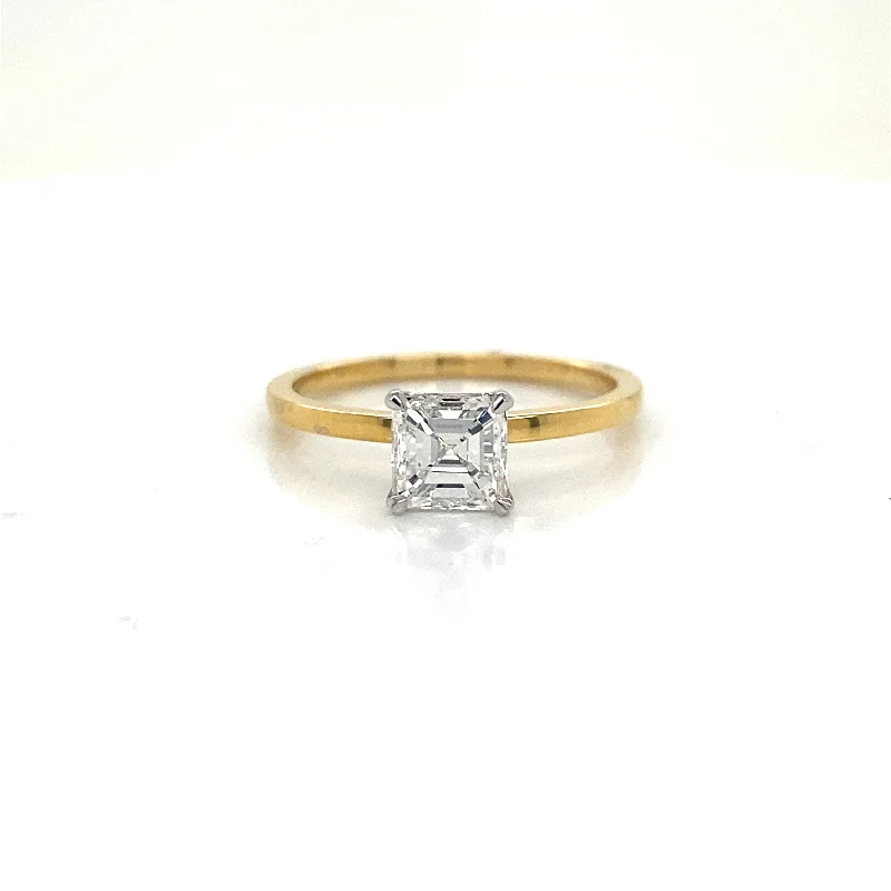 Men's Black Onyx Engagement Rings Set in Titanium for a Modern and Bold LookAsscher Cut Solitaire
