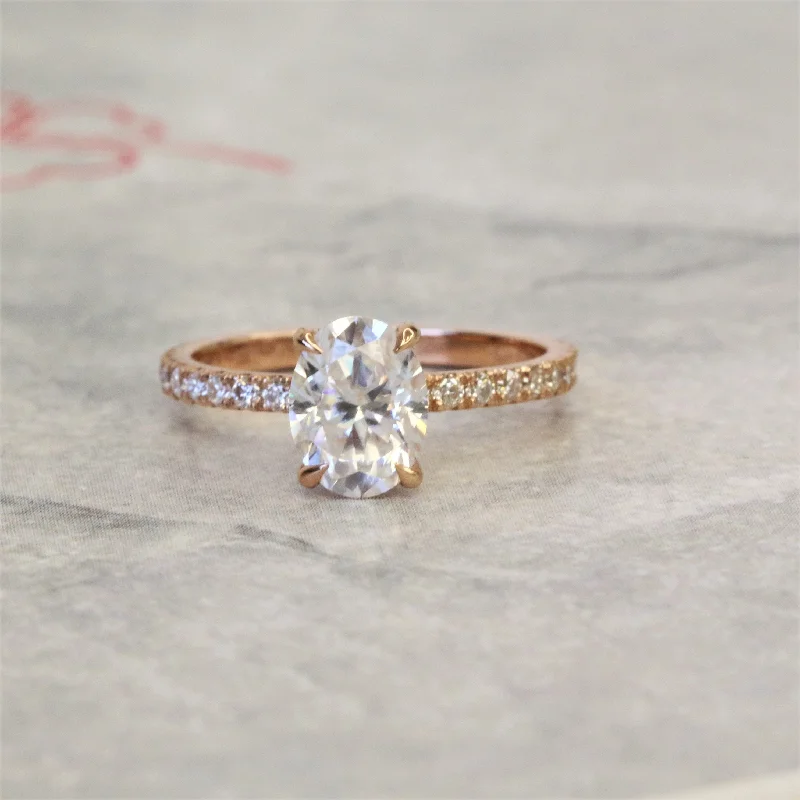Men's Amethyst Engagement Rings in Sterling Silver with a Contemporary Geometric SettingLuster Hidden Halo Natural Oval  Diamond Engagement Ring