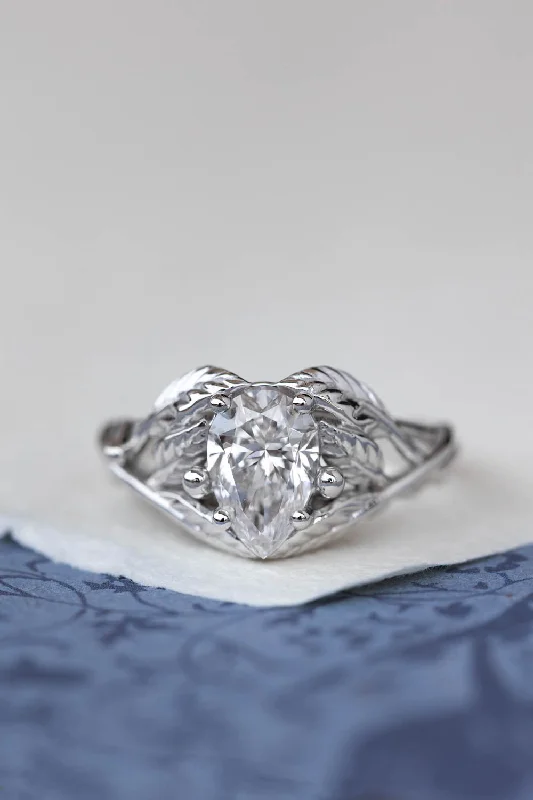 Men's Moonstone Engagement Rings in Silver - Plated Copper with a Celtic Knot PatternLab grown diamond engagement ring, white gold tree branch ring / Viola