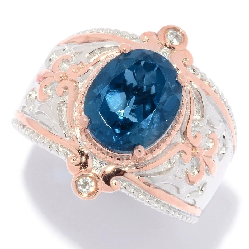 Lapis Lazuli Gemstone Rings in Sterling Silver with a Star - Shaped Setting for a Celestial - Inspired PieceSterling Silver Oval London Blue Topaz & White Zircon Fleur-de-lis Ring