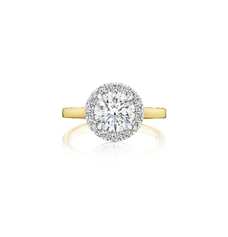 Men's Lapis Lazuli Engagement Rings in Sterling Silver with a Star - Shaped Stone SettingThe Studio Collection Round Diamond Halo Engagement Ring in Yellow Gold and Platinum