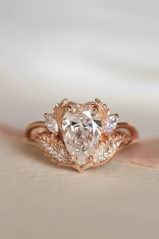 Men's Black Onyx Engagement Rings Set in Titanium for a Modern and Bold LookLab grown diamond engagement ring, rose gold ring with pear cut gemstone / Adonis Men's Black Onyx Engagement Rings Set in Titanium for a Modern and Bold LookLab grown diamond engagement ring, rose gold ring with pear cut gemstone / Adonis
