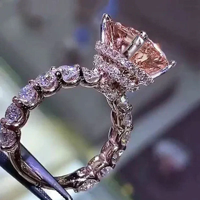 Men's Alexandrite Engagement Rings in Platinum with a Hidden Halo of DiamondsRadiant Cut Champagne Tone Under Halo Sterling Silver Engagement Ring