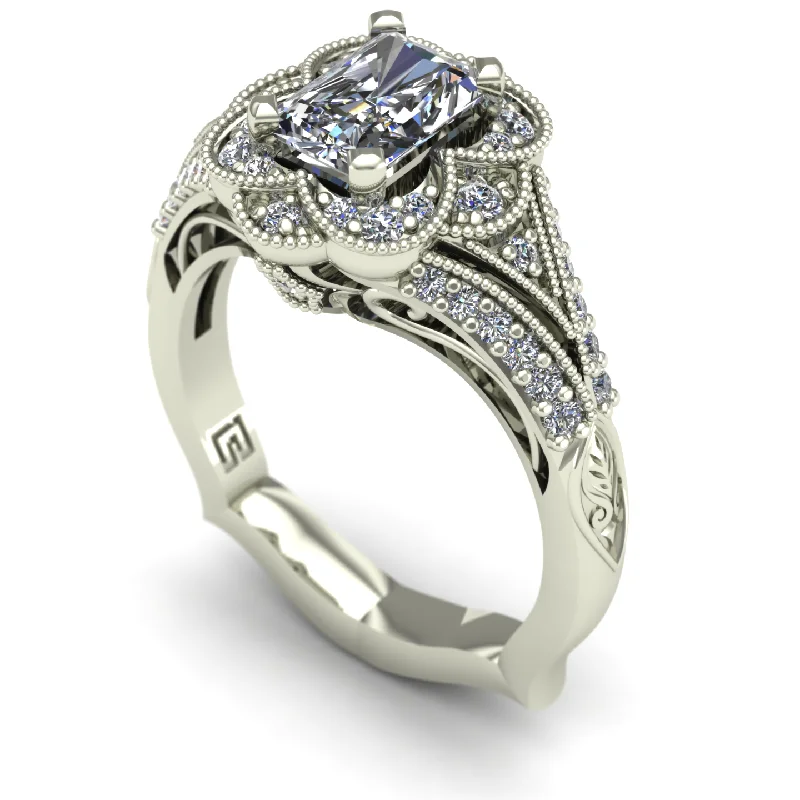 Men's Lapis Lazuli Engagement Rings in Sterling Silver with a Star - Shaped Stone SettingRadiant-cut diamond engagement ring in 14k white gold