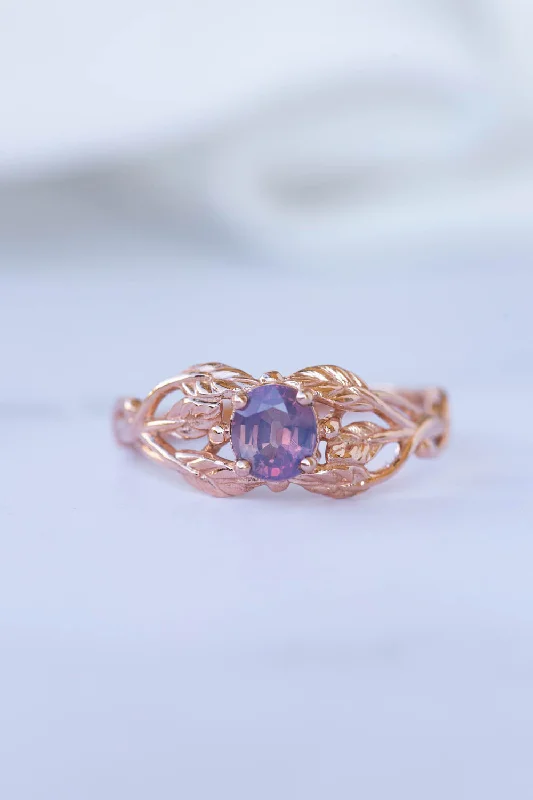 Men's Malachite Engagement Rings in 14K Gold with a Carved Stone CenterpieceOpalescent sapphire engagement ring, rose gold twig proposal ring with sapphire / Tilia