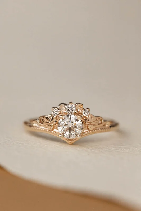 Men's Citrine Engagement Rings in Stainless Steel with a Stackable Band DesignRound lab grown diamond engagement ring, nature inspired proposal ring / Ariadne Men's Citrine Engagement Rings in Stainless Steel with a Stackable Band DesignRound lab grown diamond engagement ring, nature inspired proposal ring / Ariadne