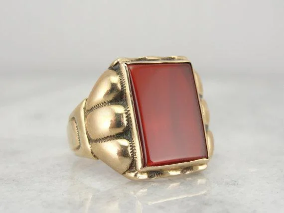 Topaz Gemstone Rings in 10K Gold with a Channel - Set Design for a Contemporary and Durable OptionRetro Era Men’s Carnelian Statement Ring Topaz Gemstone Rings in 10K Gold with a Channel - Set Design for a Contemporary and Durable OptionRetro Era Men’s Carnelian Statement Ring