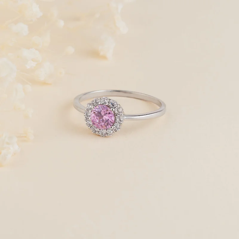 Custom - Engraved Titanium Wedding Bands with Personalized Messages for a One - of - a - Kind and Sentimental PieceSterling Silver Rose-Pink and White Zirconia Halo Ring Custom - Engraved Titanium Wedding Bands with Personalized Messages for a One - of - a - Kind and Sentimental PieceSterling Silver Rose-Pink and White Zirconia Halo Ring