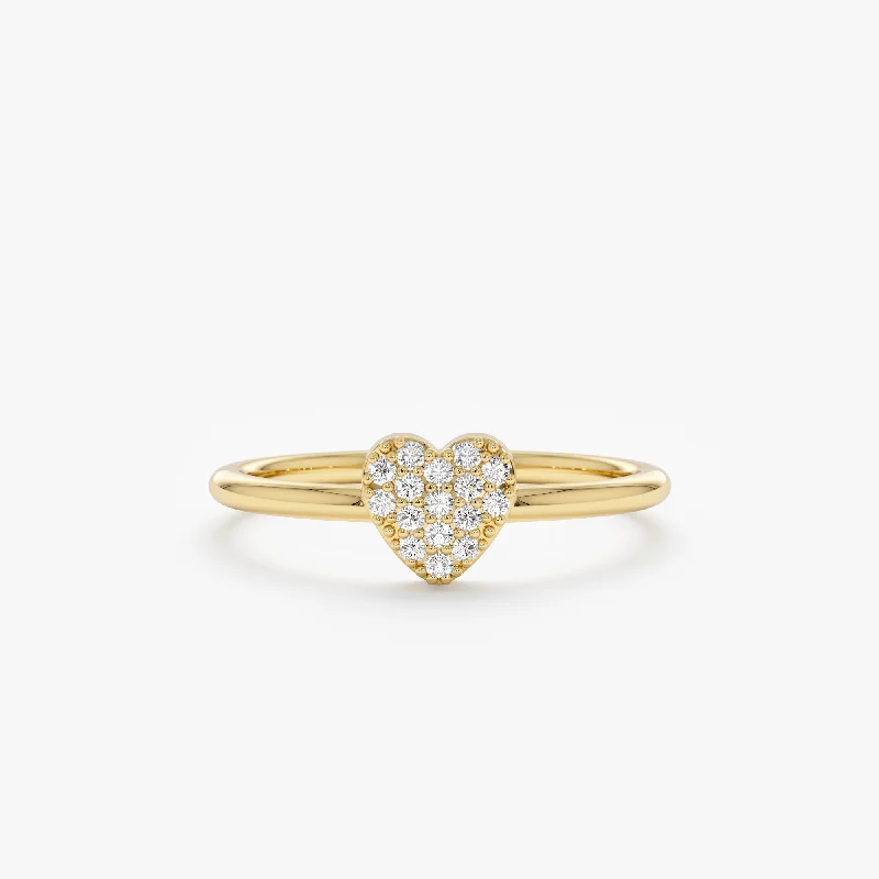 Men's Topaz Engagement Rings in 10K Gold with a Channel - Set Diamond BandPave Diamond Heart Ring, Taylor