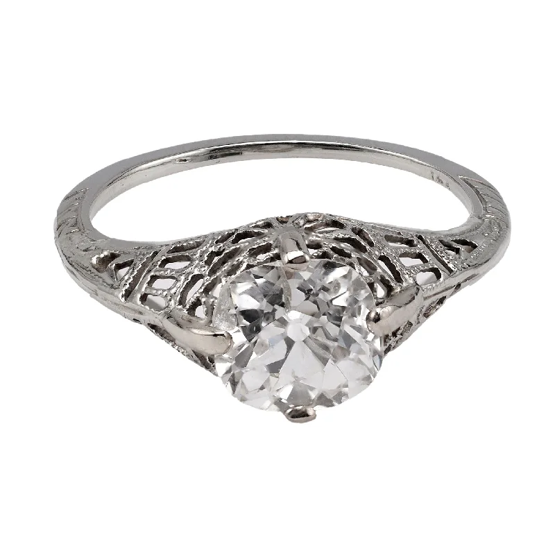 Men's Turquoise Engagement Rings in 925 Silver with a Southwestern - Inspired BandArt Deco GIA 1.68 Carat Old Mine Cut Diamond Ring