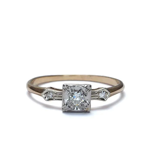 Men's Amethyst Engagement Rings in Sterling Silver with a Contemporary Geometric SettingCirca 1930s Diamond Engagement Ring #VR170321-01