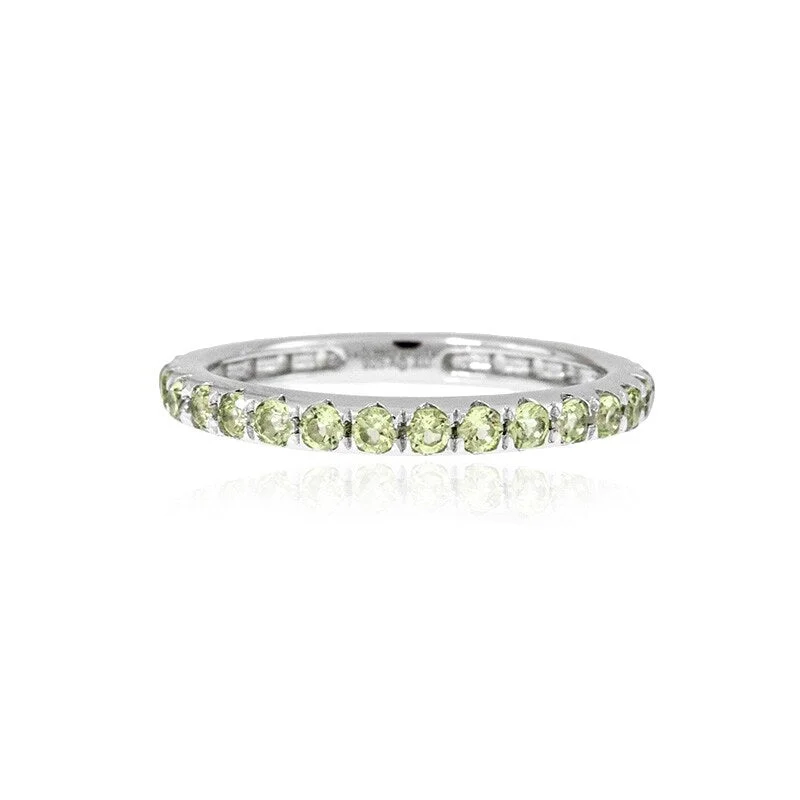Citrine Gemstone Rings in Stainless Steel with a Stackable Design for a Trendy Everyday Wear925 Sterling Silver Peridot Eternity Band Ring