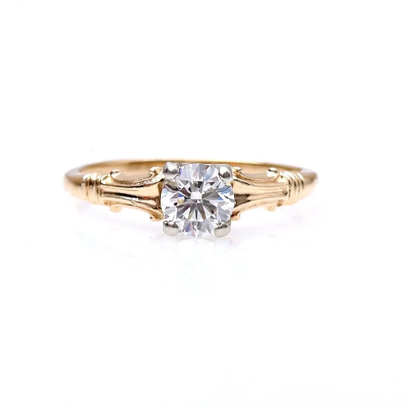 Men's Topaz Engagement Rings in 10K Gold with a Channel - Set Diamond BandReplica Art Déco Engagement Ring #2591-8
