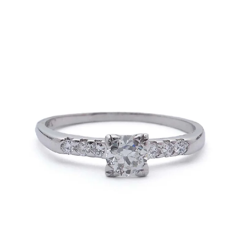 Men's Citrine Engagement Rings in Stainless Steel with a Stackable Band DesignMidcentury Diamond  Engagement ring #VR160614-01