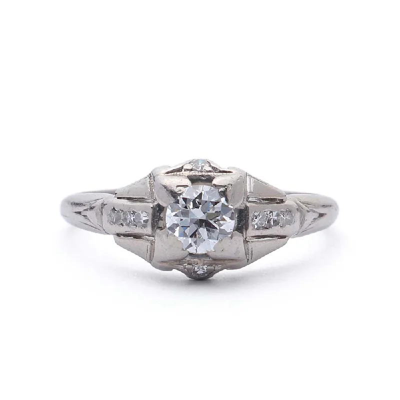 Men's Agate Engagement Rings in Sterling Silver with a Mosaic - Style InlayArt Déco Diamond Engagement Ring #VR160119-07