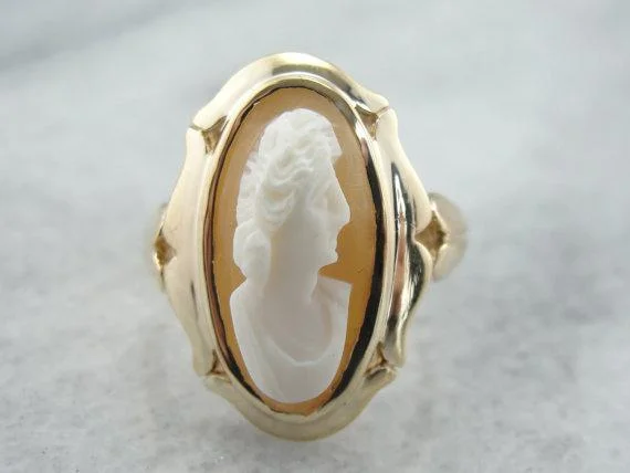 Peridot Gemstone Rings in 14K Gold - Filled Metal with a Pave - Set Band for a Sparkling LookLong Oval Vintage Cameo Ring Peridot Gemstone Rings in 14K Gold - Filled Metal with a Pave - Set Band for a Sparkling LookLong Oval Vintage Cameo Ring