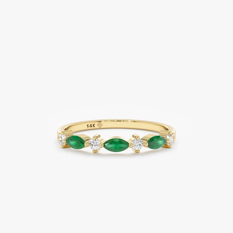 Men's Peridot Engagement Rings in 14K Gold - Filled Metal with a Micro - Pave SettingEmerald and Diamond Garland Ring, Nia