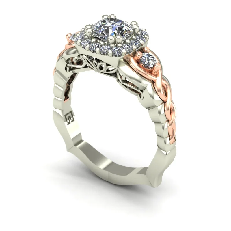 Men's Turquoise Engagement Rings in 925 Silver with a Southwestern - Inspired BandDiamond two tone engagement ring in 14k white and rose gold Men's Turquoise Engagement Rings in 925 Silver with a Southwestern - Inspired BandDiamond two tone engagement ring in 14k white and rose gold