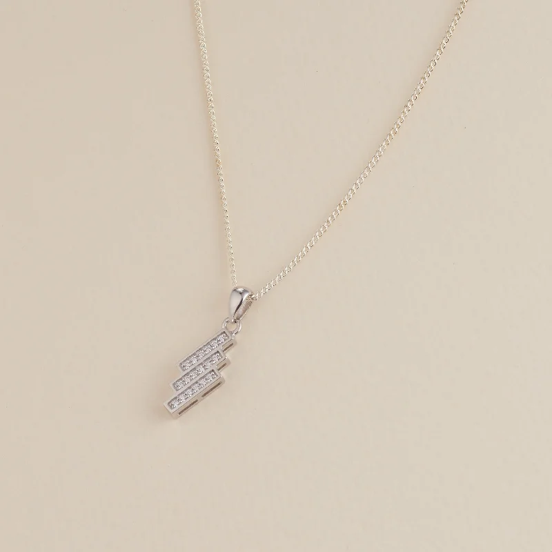 Moissanite - Set Wedding Bands in Yellow Gold for a Sparkling and Ethical Alternative to DiamondsSterling Silver and Zirconia Triple Bar Pendant Moissanite - Set Wedding Bands in Yellow Gold for a Sparkling and Ethical Alternative to DiamondsSterling Silver and Zirconia Triple Bar Pendant
