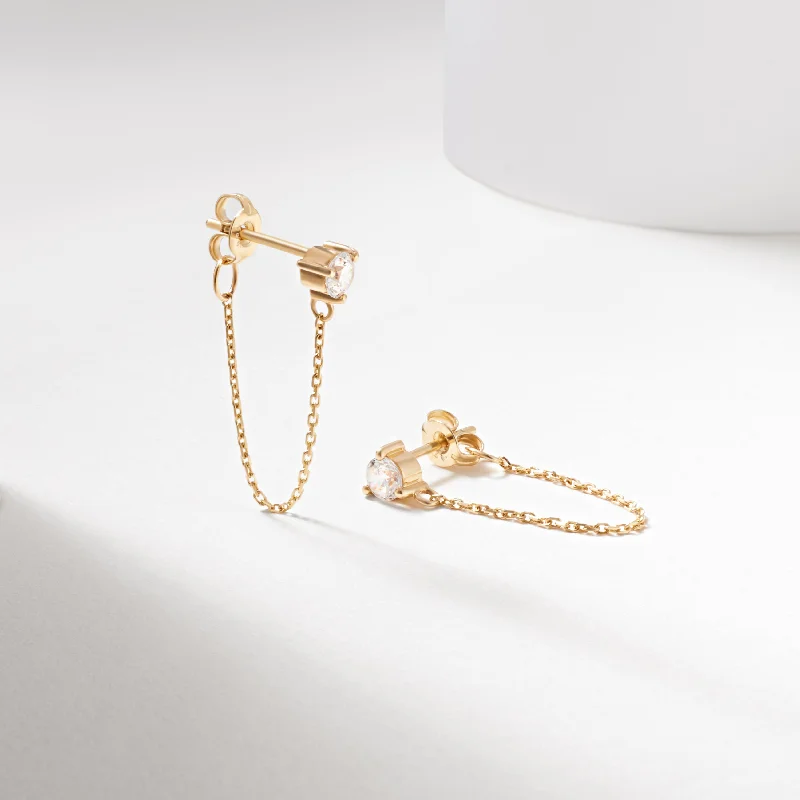 Emerald - Cut Gemstone Wedding Bands in 18K Gold for a Luxurious and Statement - Making Piece9K Yellow Gold Zirconia and Chain Stud Earrings Emerald - Cut Gemstone Wedding Bands in 18K Gold for a Luxurious and Statement - Making Piece9K Yellow Gold Zirconia and Chain Stud Earrings
